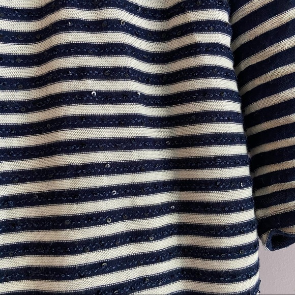 Loft Sequin Striped Top NWOT - Picture 3 of 5